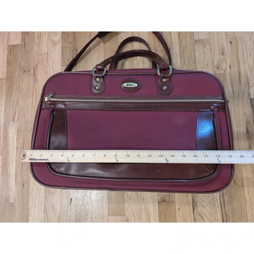Vintage Verdi Burgundy 20x13x9 inches Softside Suitcase Hard Travel Luggage